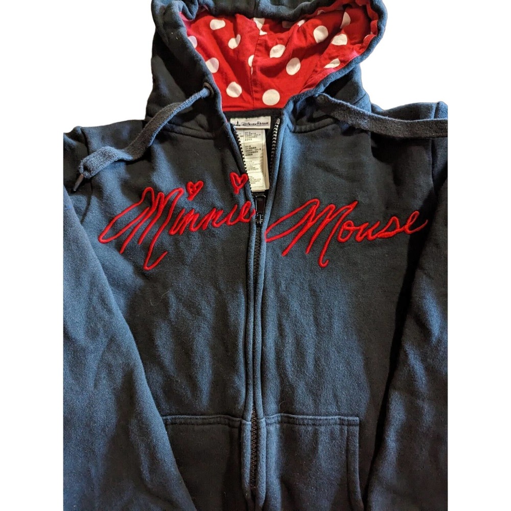 Disney Parks Authentic Size Small Minnie Mouse Zip Up Jacket With Ears.